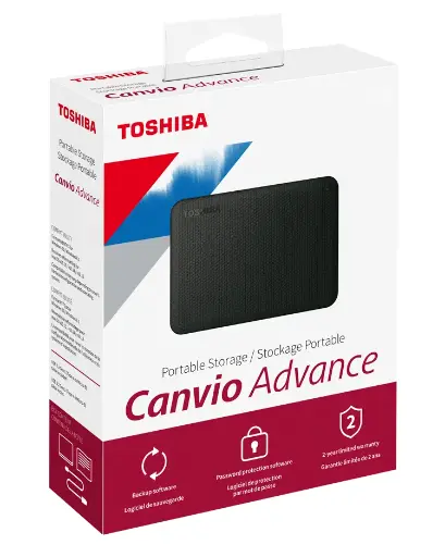 Toshiba 2TB Canvio Advance Portable Hard drive USB 3.2 Gen 1 Black-V10